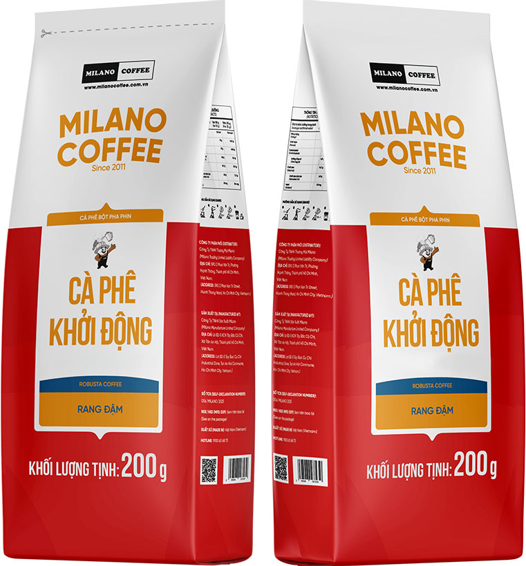 cà phê khởi động milano gói 200g